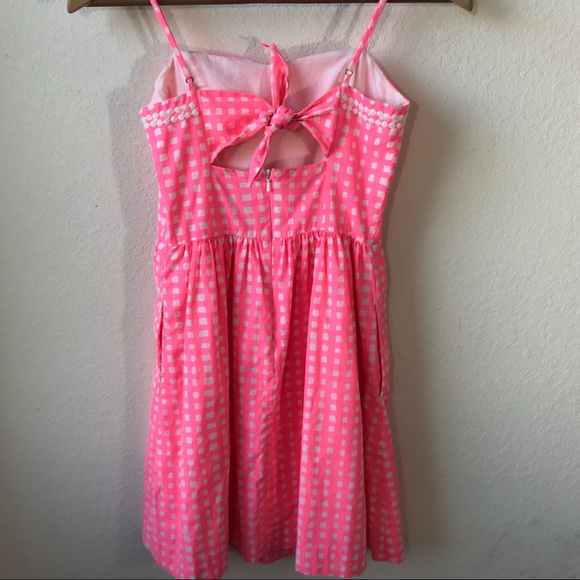Lilly Pulitzer Bethany Dress Tie Back Gingham Pink - Picture 3 of 8